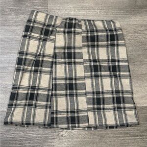 Plaid Black and Cream Women's Skirt